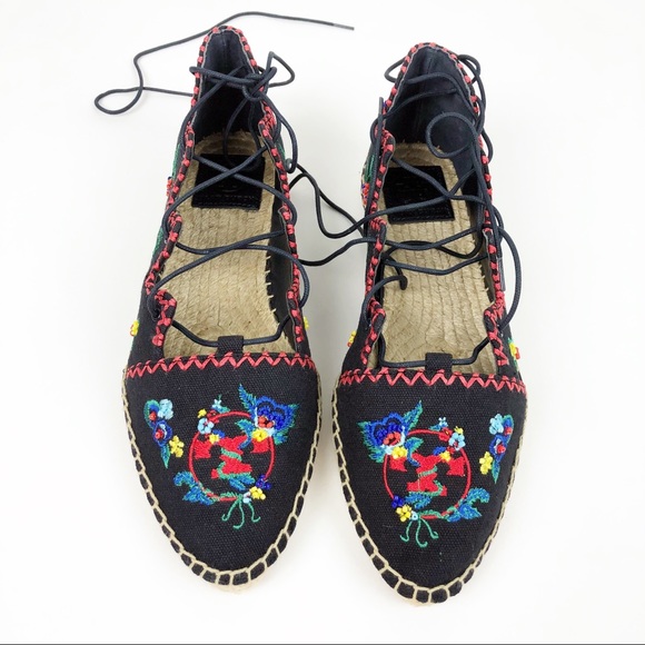 tory burch sonoma embroidered espadrille flats - Picture 2 of 8